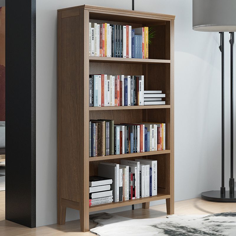 Scandinavian Rubber Wood Standard Bookshelf Closed Back Vertical Bookshelf