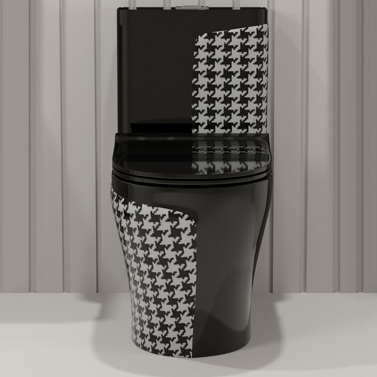 Floor Mount Flush Toilet Traditional Skirted One-Piece Toilet with Slow Close Seat