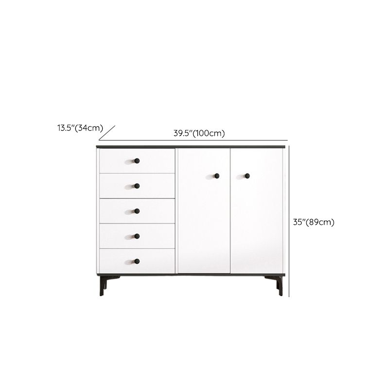 Glam Solid Wood Storage Chest Bedroom Chest in White with Drawers
