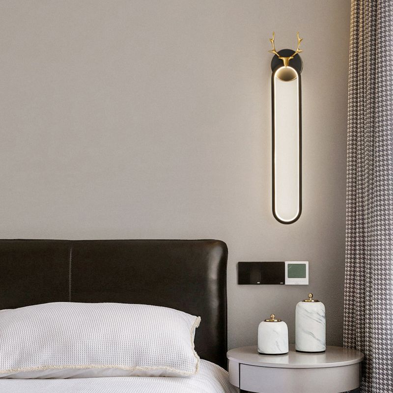 Contemporary Wall Sconce Copper LED Sconce Light Fixture for Bedroom