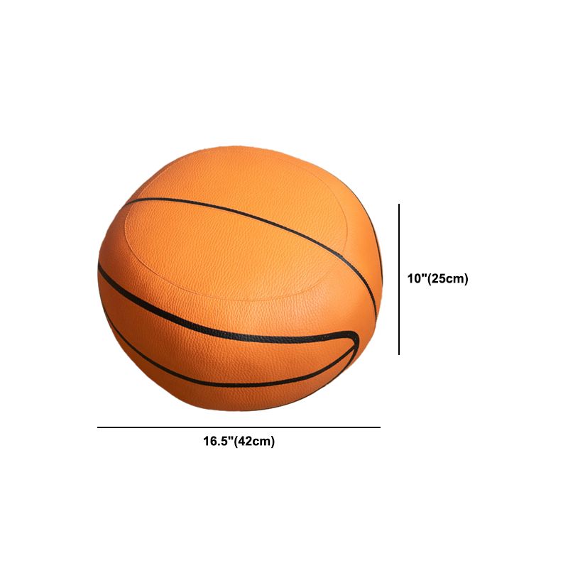 Pouf Tomato Pattern Ottoman Faux Leather Modern Specialty Ottoman