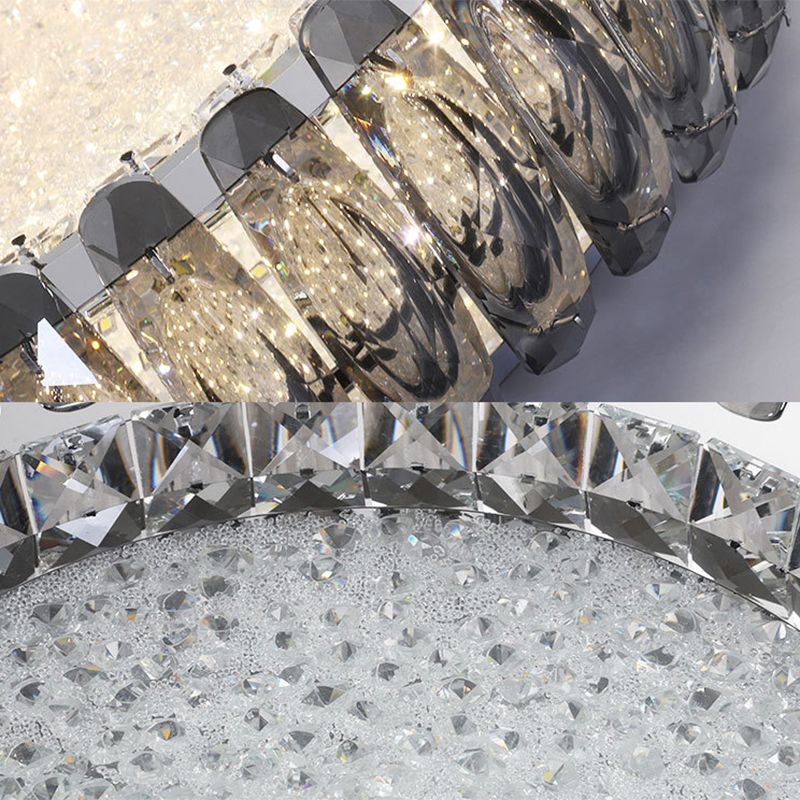 Donut Led Flush Light Fixture Minimalist Crystal Chrome LED Massimale Luce per Bedroom