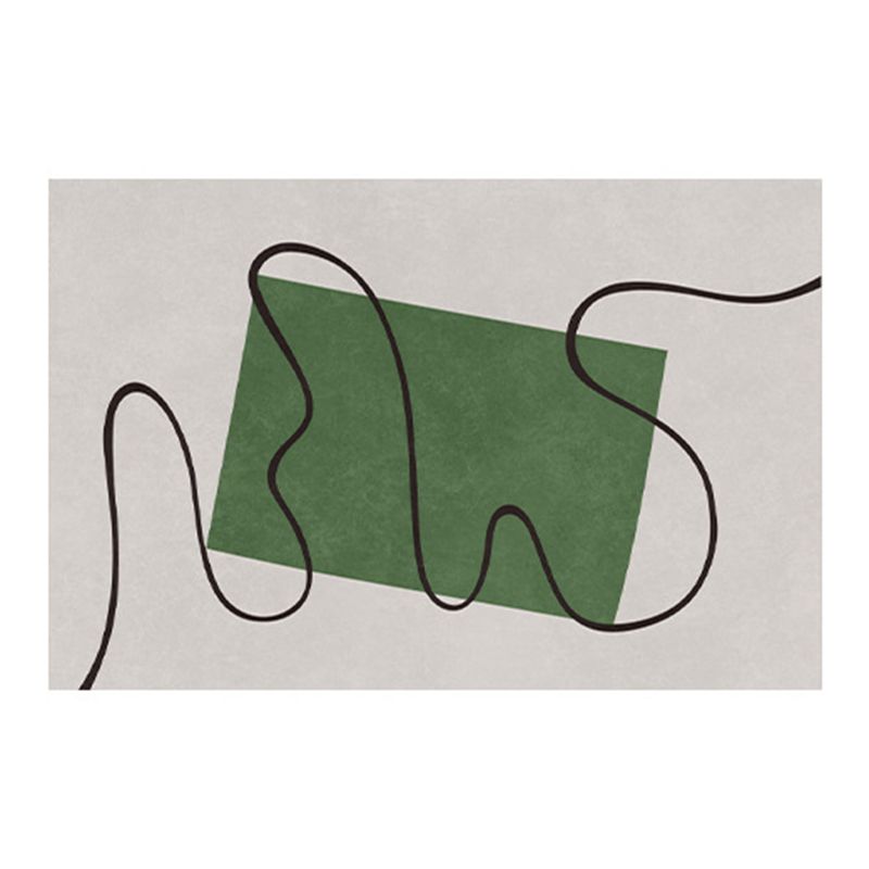 Rectangle Shape Abstract Pattern Rug Living Room Polyester Washable Area Rug