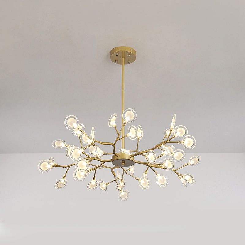 Modern Branch-Like Wireframe Chandelier Metal Living Room LED Hanging Light Fixture