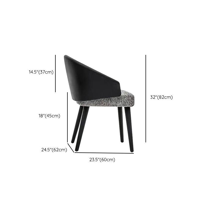 Contemporary Kitchen Parsons Chair Black Metal Legs Dining Chair