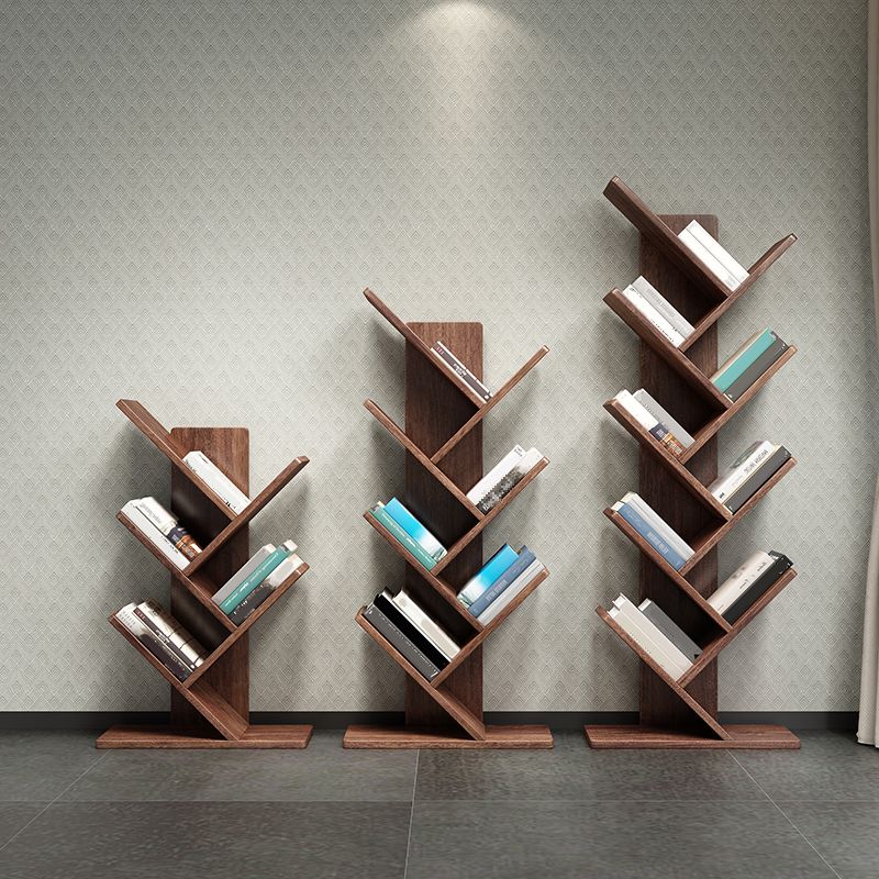 Wooden Standard Bookshelf Scandinavian Open Back Bookcase with Shelves