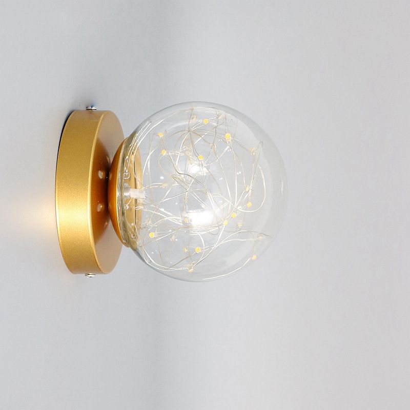 Luz de color de estrellado con forma de bola de cristal transparente LED de cristal del pasillo de cristal montado luz