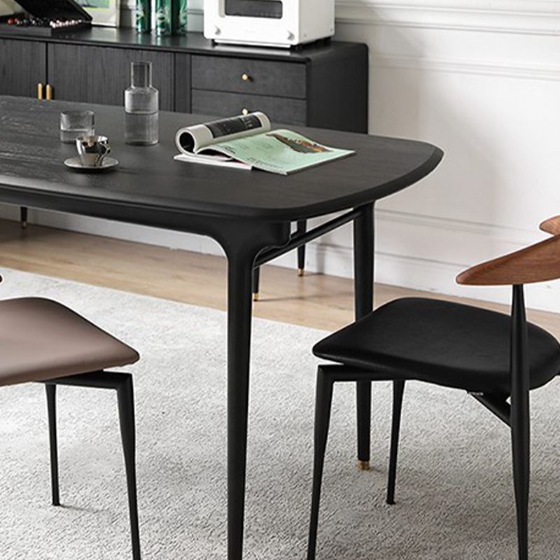 Industrial Stackable Dining Chairs Black Iron Legs Armless Dining Side Chair