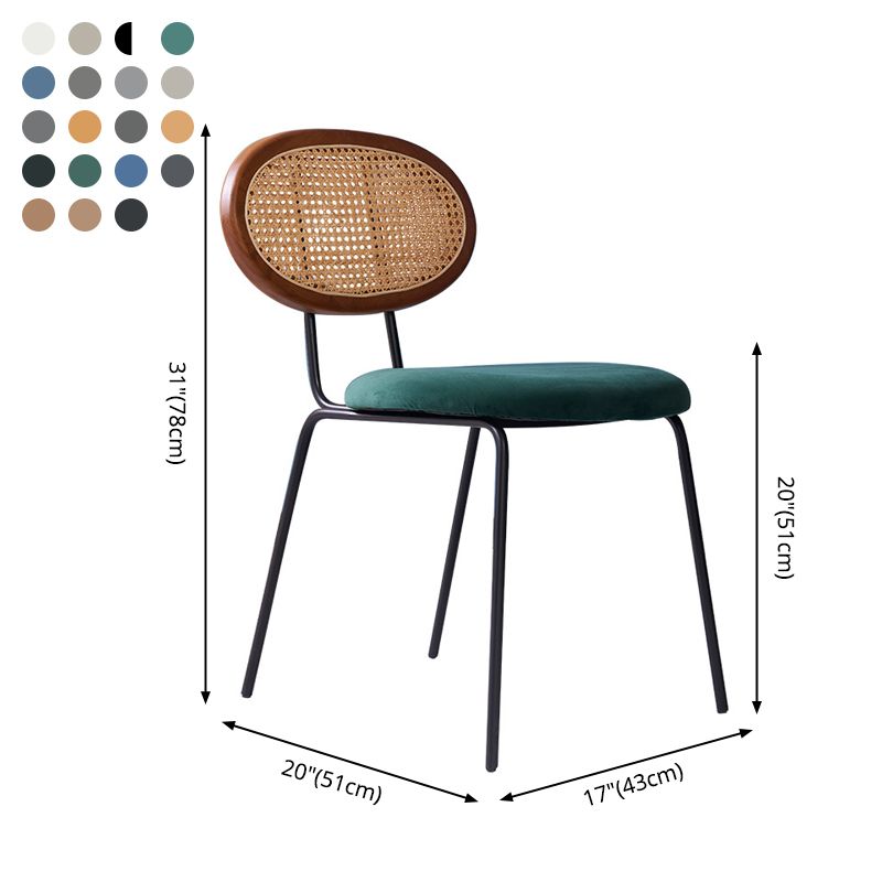 Juego de sillas de metal de estilo moderno, silla lateral de comedor con respaldo abierto para cocina