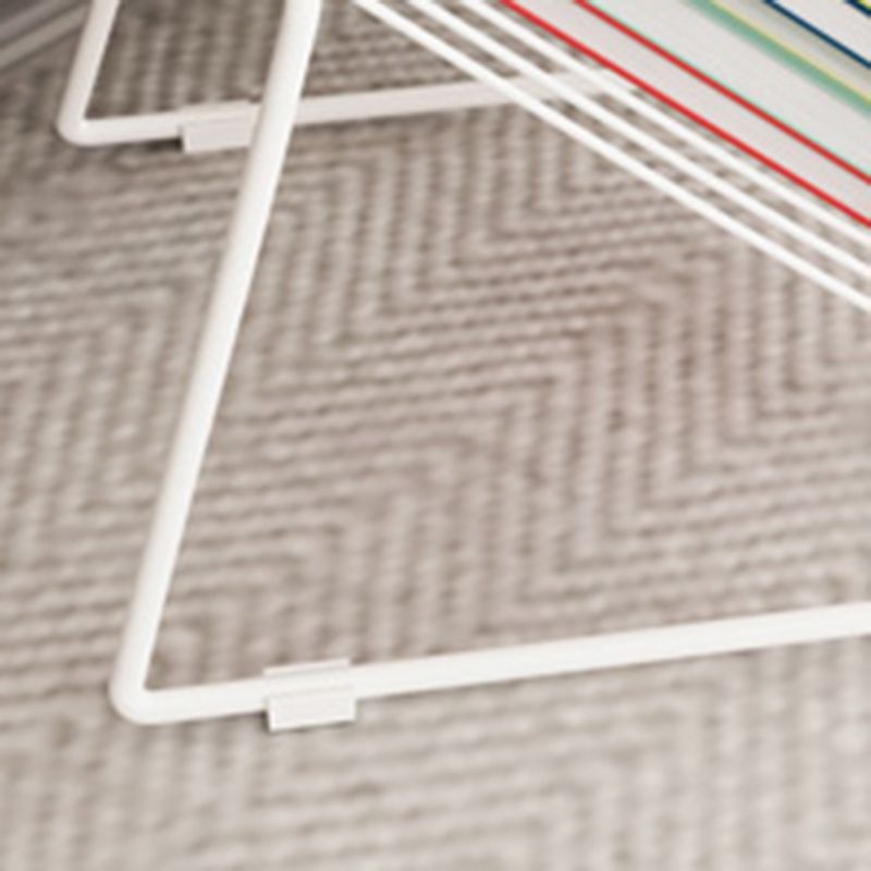 Mid-Century Metal Round Top Side Table Abstract End Table with Magazine Rack