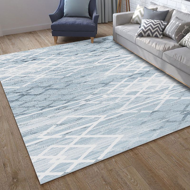 Classic Geo Print Rug Multi Colored Polyster Area Rug Anti-Slip Backing Pet Friendly Washable Carpet for Parlor