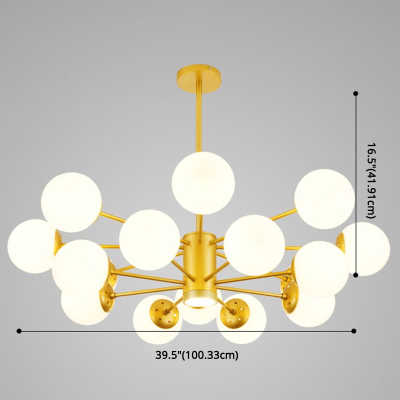 Spherical Chandelier Light Ultra-Contemporary Glass Ceiling Pendant for Living Room