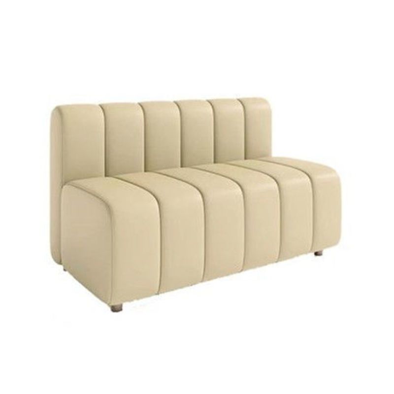 Modern Style Faux Leather Sofa 2-Seater Sewn Pillow Back Loveseat