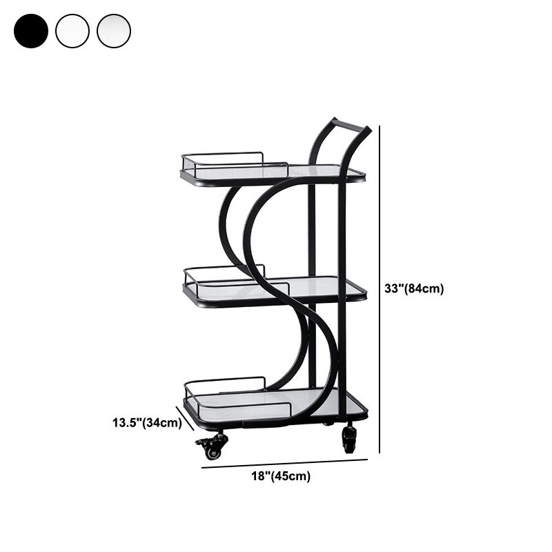 Modern Rolling Prep Table Rectangular Metal Prep Table for Home Use