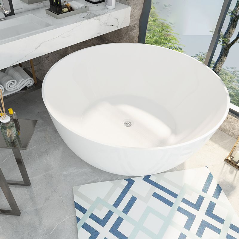 Acrylic Round Tub Soaking Freestanding Bathtub , 23.62-inch Tall