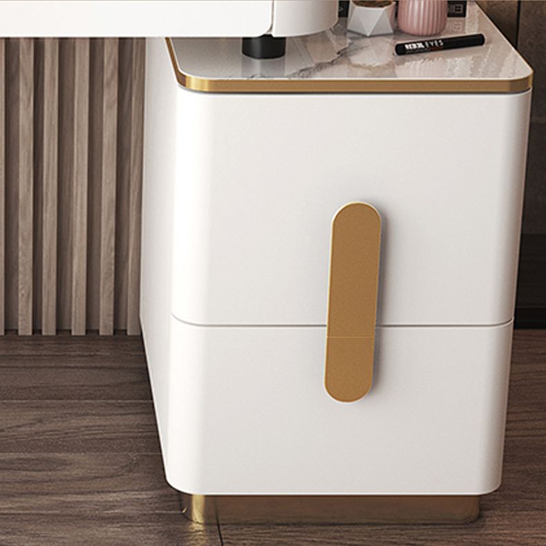 Glam Glass Bedroom Vanity Desk 4 Drawer Vanity Dressing Table