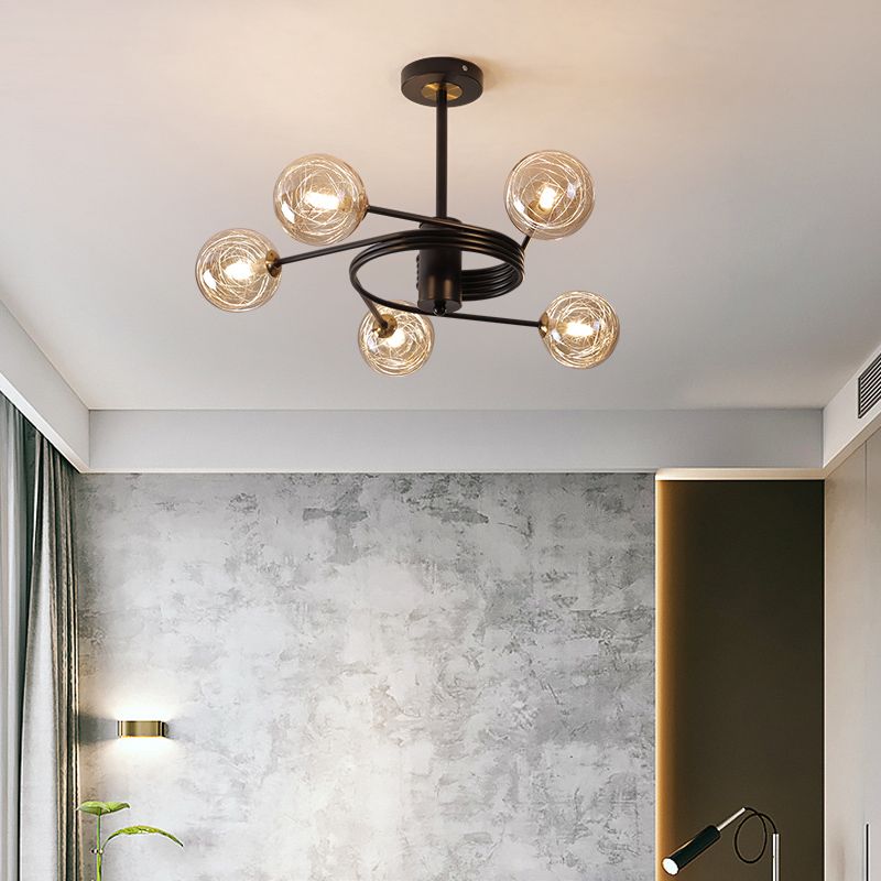 Modern Led Chandeliers Pendant Light Globes Hanging Ceiling Lights Clear Glass