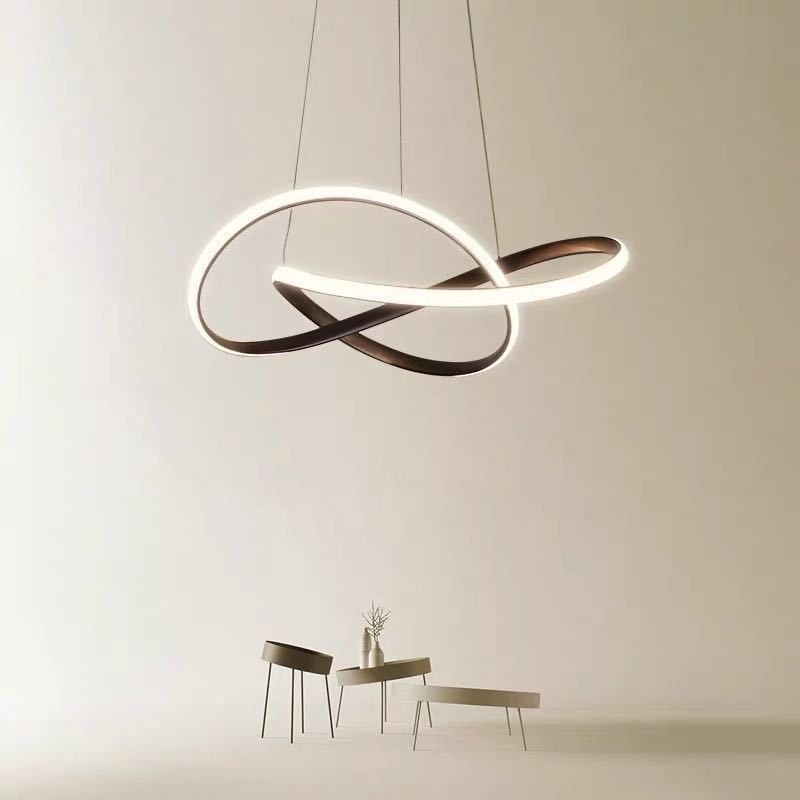 Modern Style Spiral Ceiling Pendant Light 1-Light Aluminum Suspended Lighting Fixture