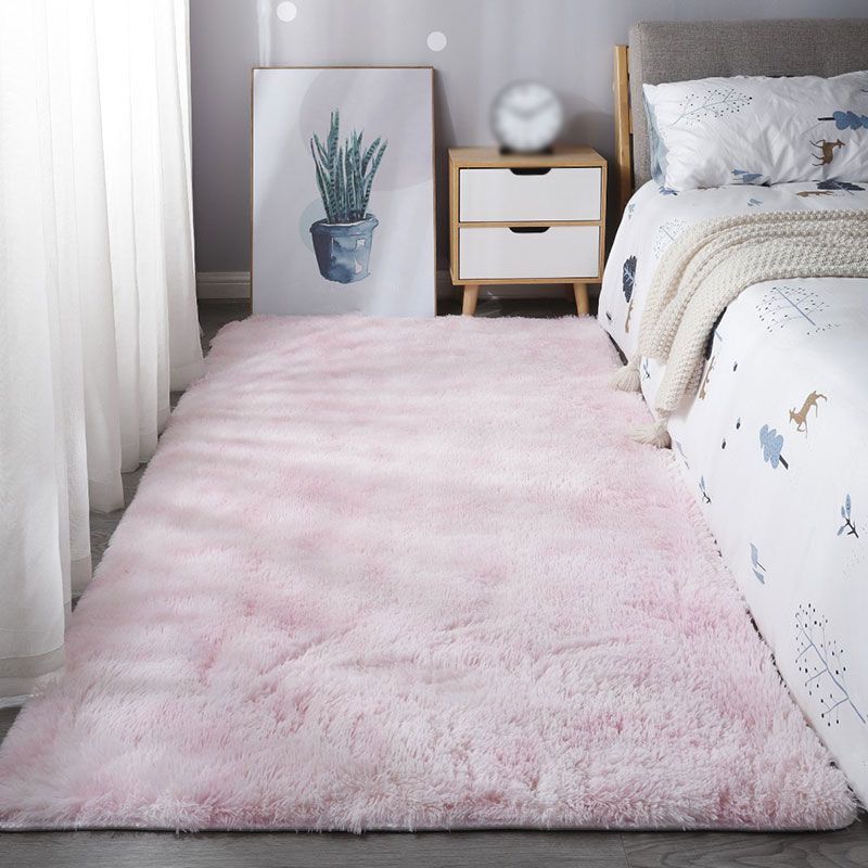 Alfombra de poliéster moderno de color rosa claro alfombra de respaldo de tipe-dye para sala de estar para sala de estar