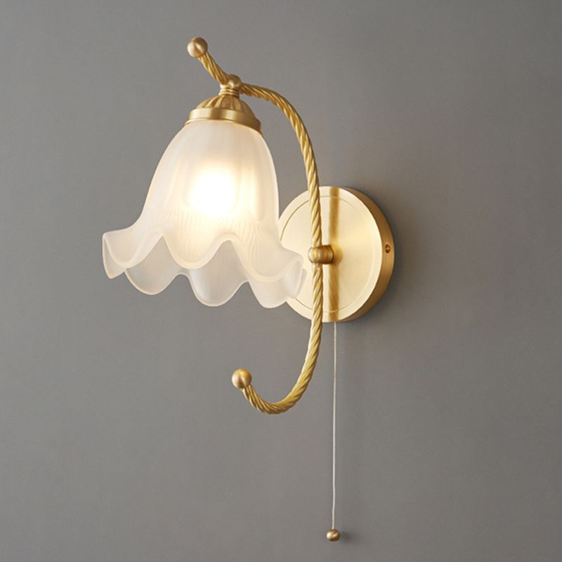 Nordic Style Copper Vanity Light Flower Shape Vanity Lamp for Shower Room