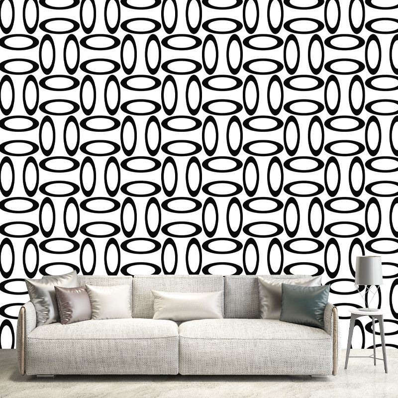 Soft Color Geometry Pattern Mural Environment Friendly Wall Covering for Living Room