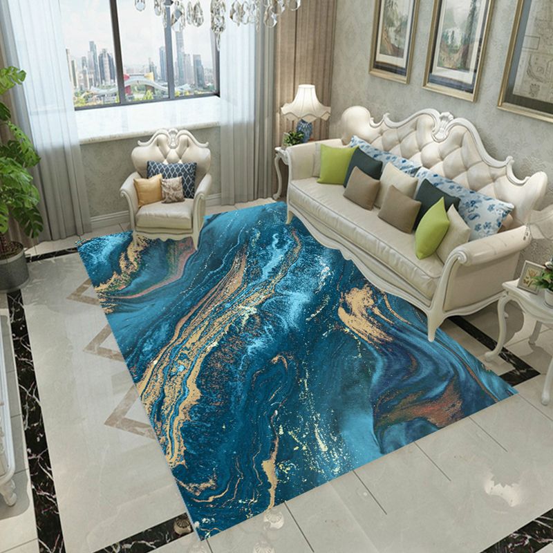 Gorgeous Grey Carpet Polyester Abstract Print Carpet Washable Carpet for Living Room