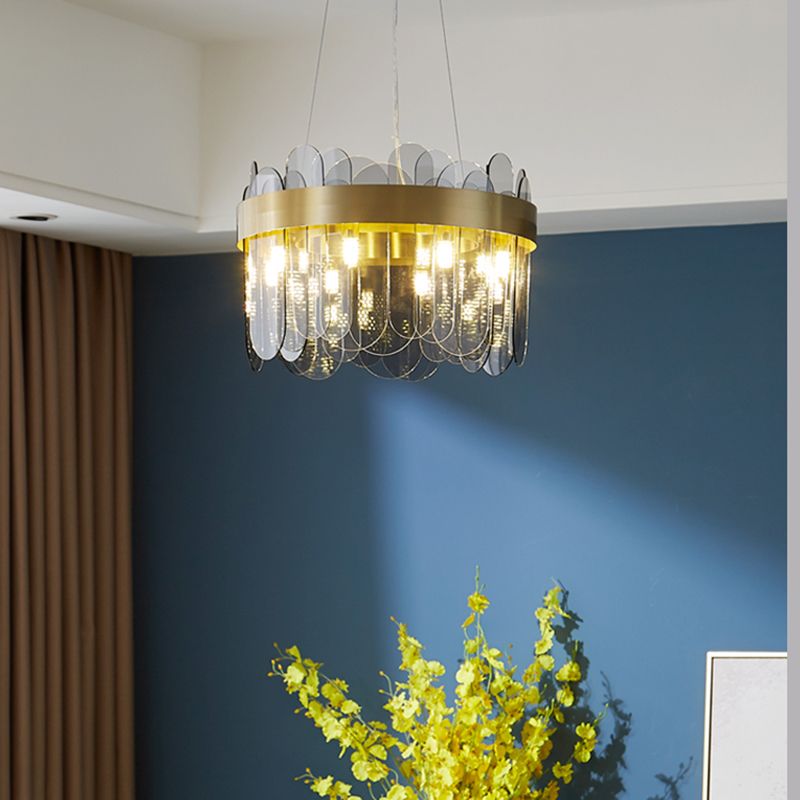 Modern Creative Pendant Light Glass Geometric Chandelier for Living Room