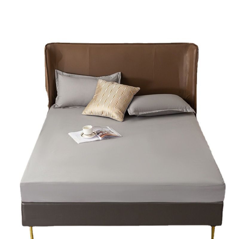 Cotton Blend Fitted Sheet Waterproof Dust Mite Resistant Solid Fitted Sheet