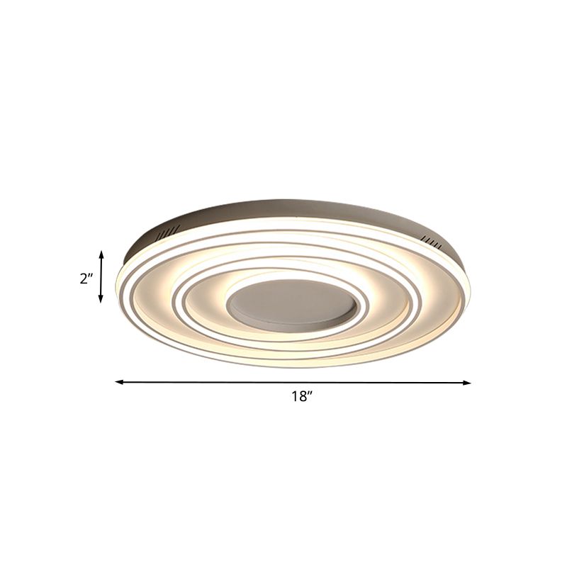 2 - Loop Acrilico Soffitto Montato Light Simple 18 "/23" Larghezza LED Bianco Lampada per Bedroom