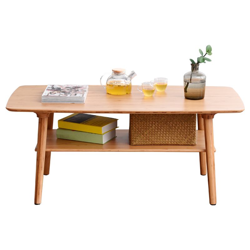 Scandinavian Style Coffee Cocktail Table 4 Legs Solid Wood Coffee Table
