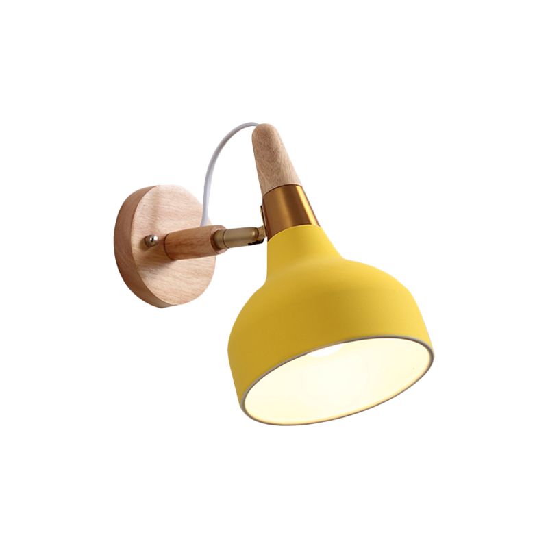 Metal Torch Shaped Wall Light Angle Adjustable 1 Light Nordic Style Sconce Light for Bedside