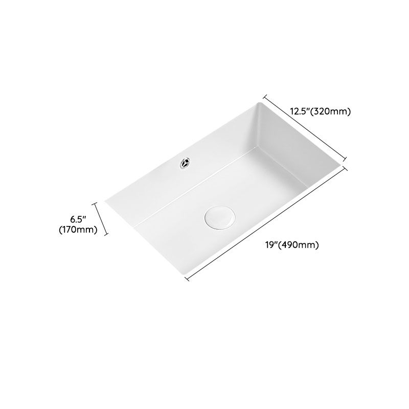 Modern Undermount Bathroom Sink Porcelain with Faucet Wash Stand