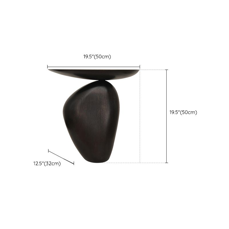 Contemporary Side End Table Oval Pedestal  Living Room Solid Wood Corner Table