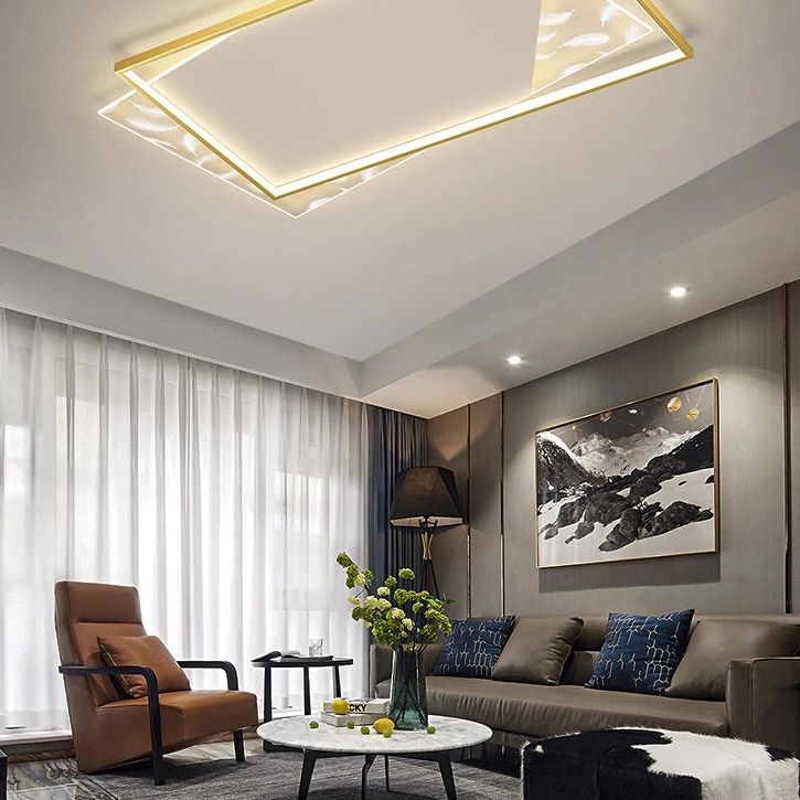 Plafonnier encastré géométrique minimaliste moderne luminaire encastré en verre