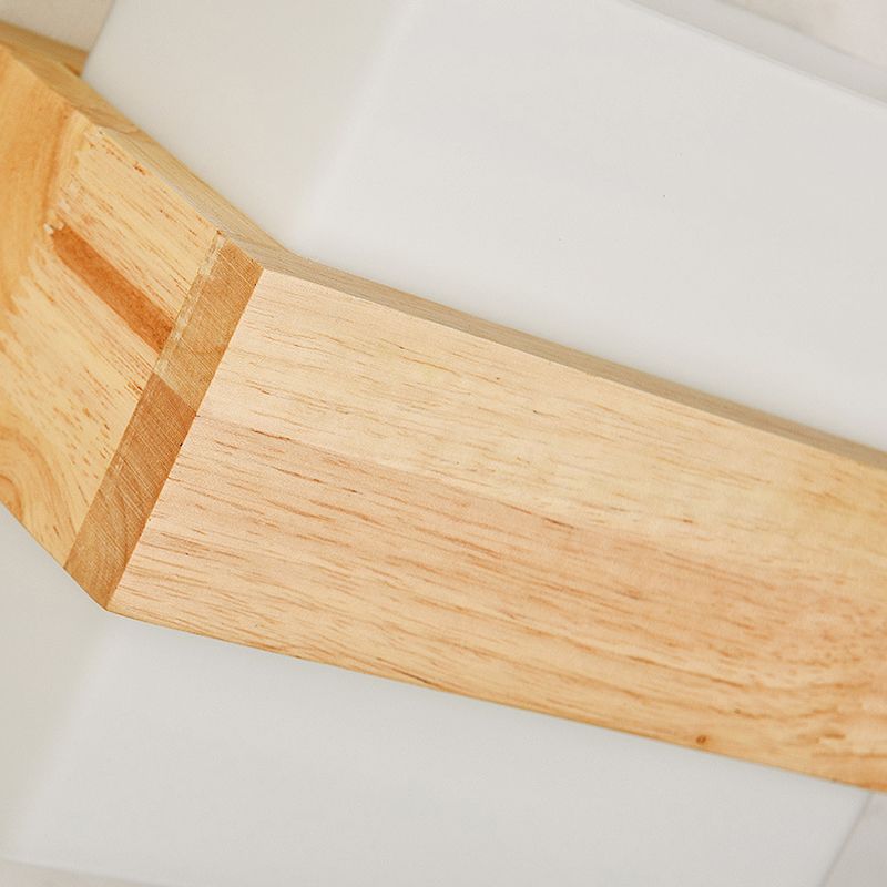 Log Color Rectangular Wall Lamp in Modern Simplicity Wooden Indoor Wall Light with Glass Shade