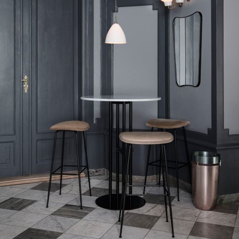 Modern Bar Table Round Dining Table - 23.6" W x 23.6" L x 41.3" H