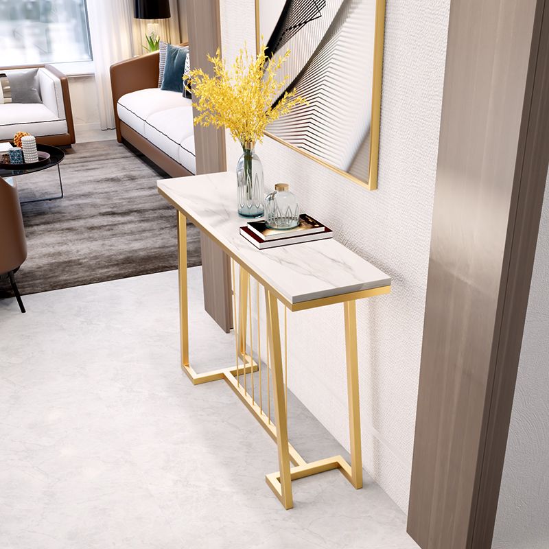 Contemporary Console Accent Table Rectangle Console Sofa Table in Marble