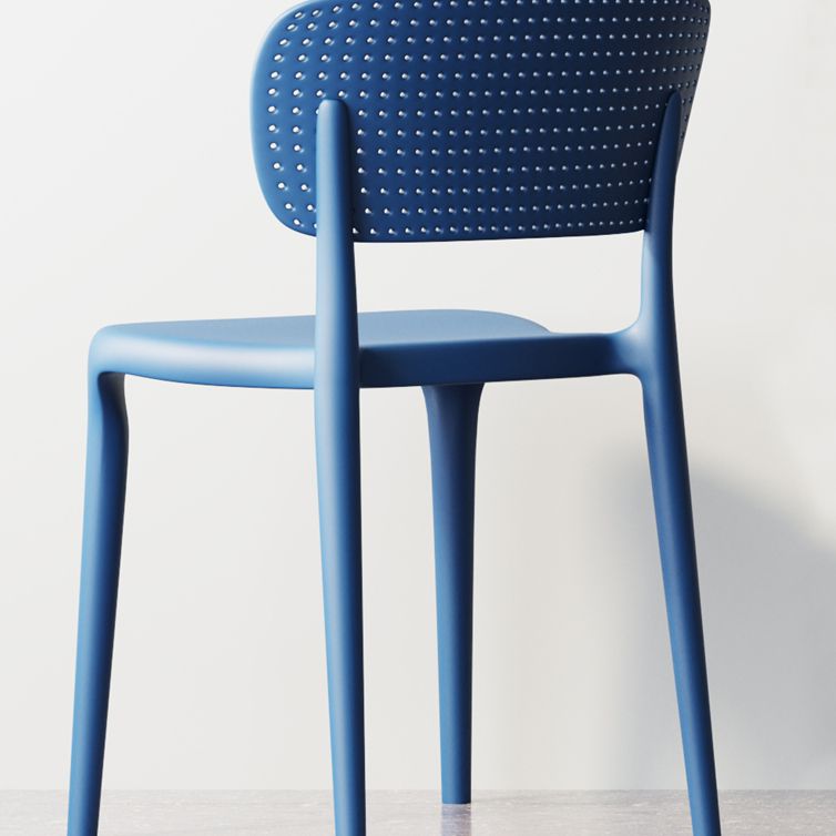 Silla lateral de comedor escandinava de plástico, silla con respaldo abierto de cocina