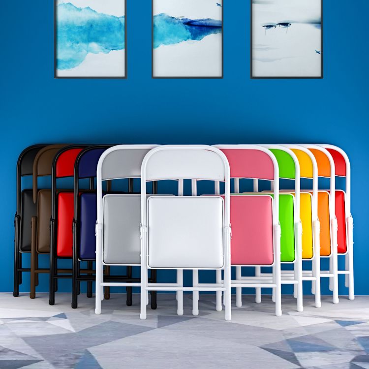 Sillas de comedor contemporáneas, sillas laterales plegables sin brazos con patas de metal para cocina