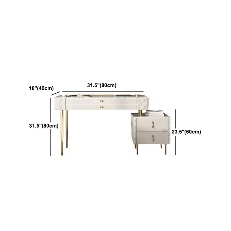 White Makeup Table for Bedroom With Drawer 15.74" W x 31.49" H