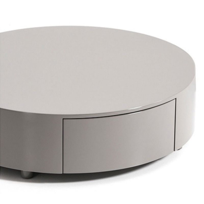 Modern Coffee Table Round Nesting Coffee Table with Storage Drawers
