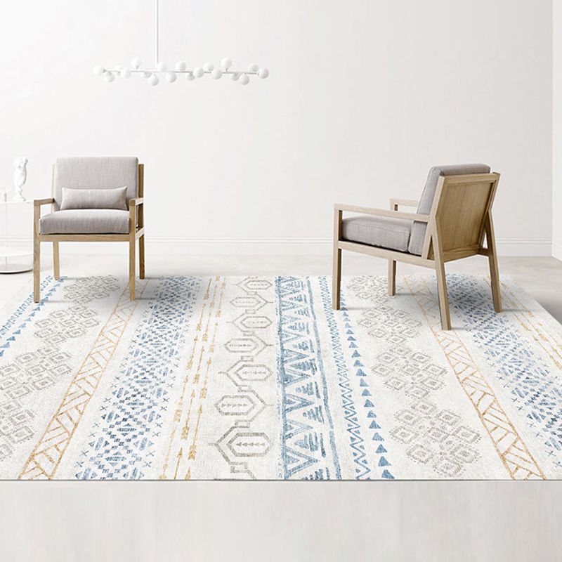 Multicolor Boho Intérieur Rapis Polyester Symboles tribaux Tapis Tache Risqueur intérieur résistant pour le salon