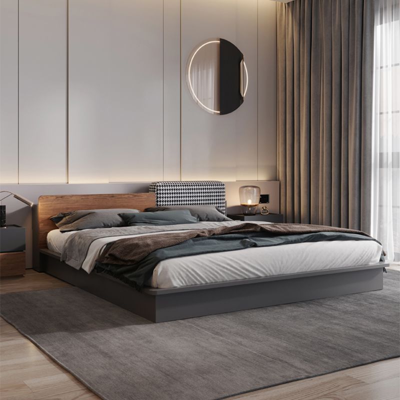 Upholstered Headboard Platform Bed Frame Lift Up Storage Platform Bed Dark Grey