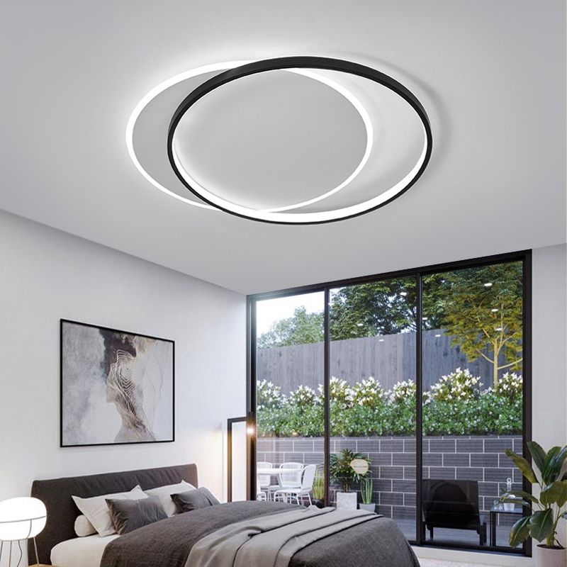 Double Ring LED Ceiling Light Fixtures Modern Flush Mount Light for Living Room