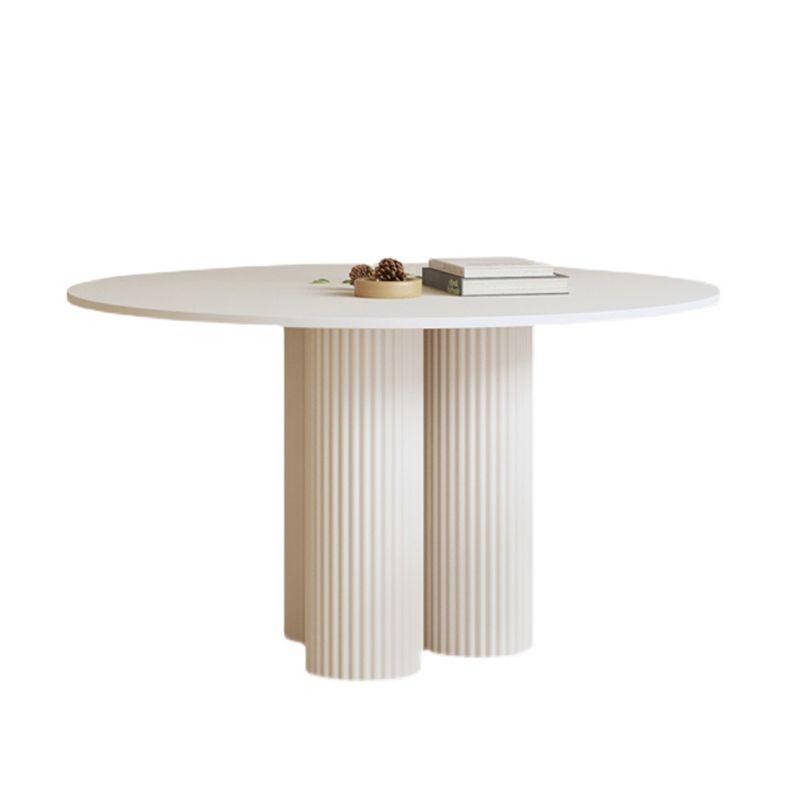 Contemporary Sintered Stone Dining Table Round Dinner Room Table with Pedestal Base