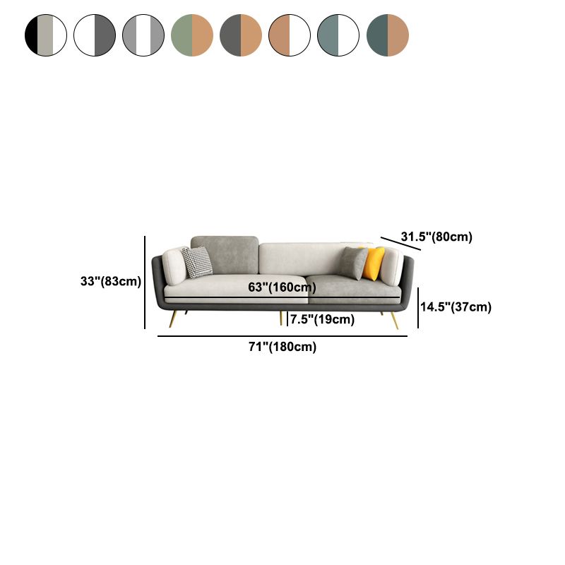 Square Arm Sofa 31.49" D x 32.67" H Faux Leather Sofa for Living Room