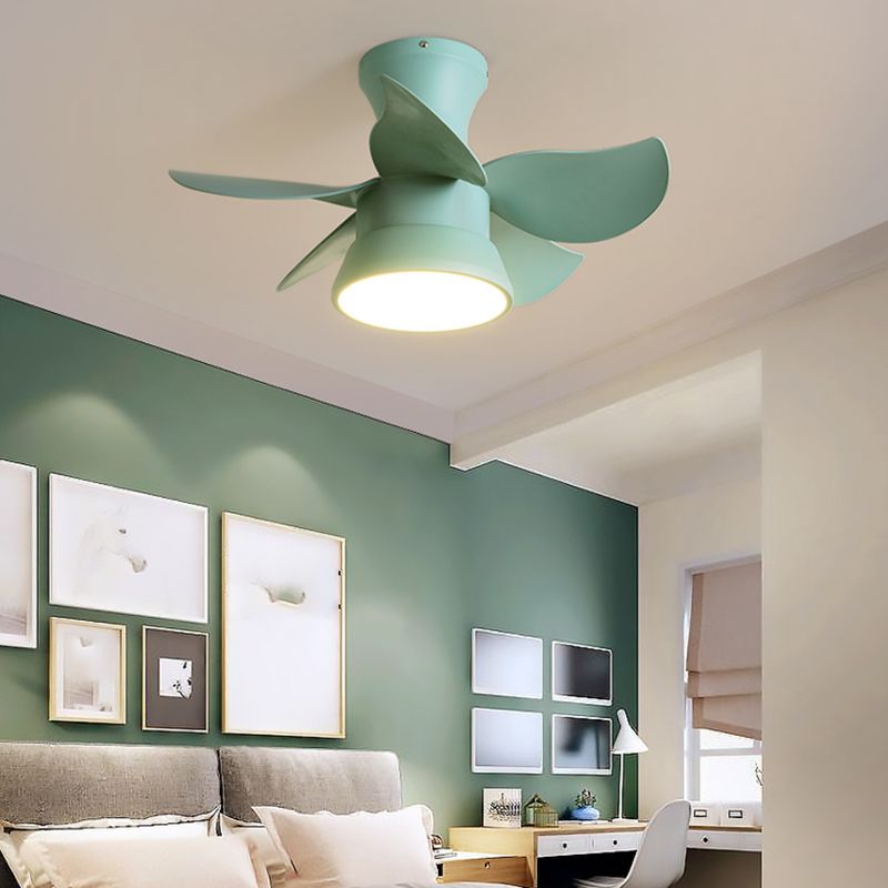 Metal Ceiling Fan Light Modern Style 1 Light Ceiling Fan Light for Children's Room