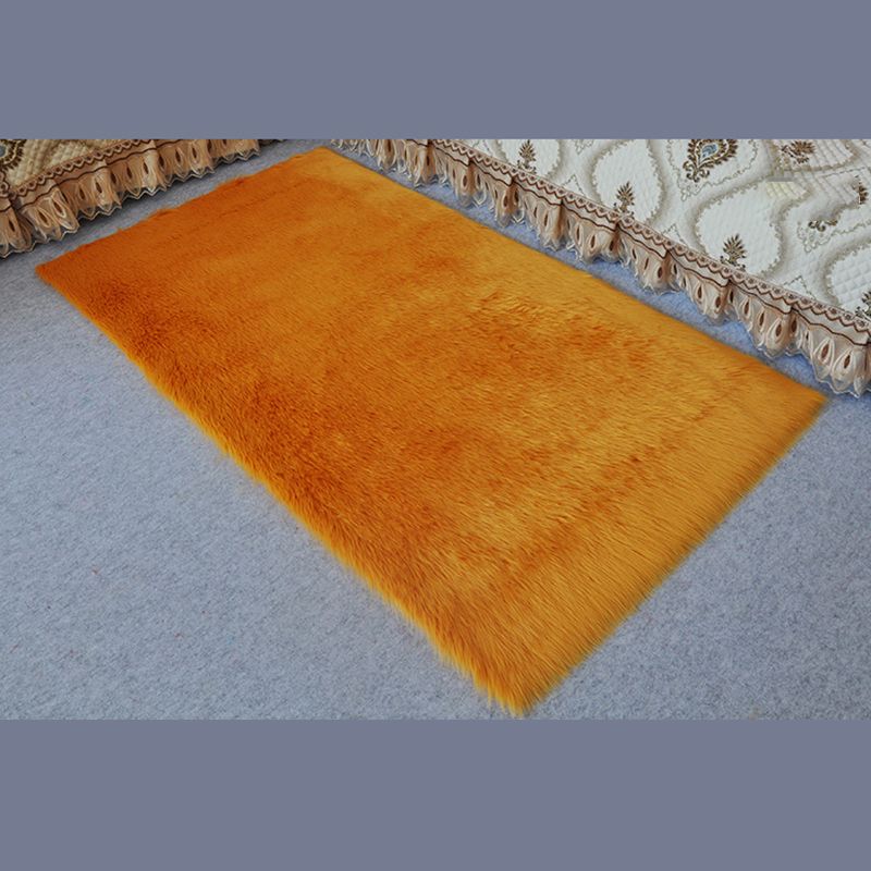 Modern Plain Shag Rug Polyester Area Carpet Stain Resistant Indoor Rug for Living Room