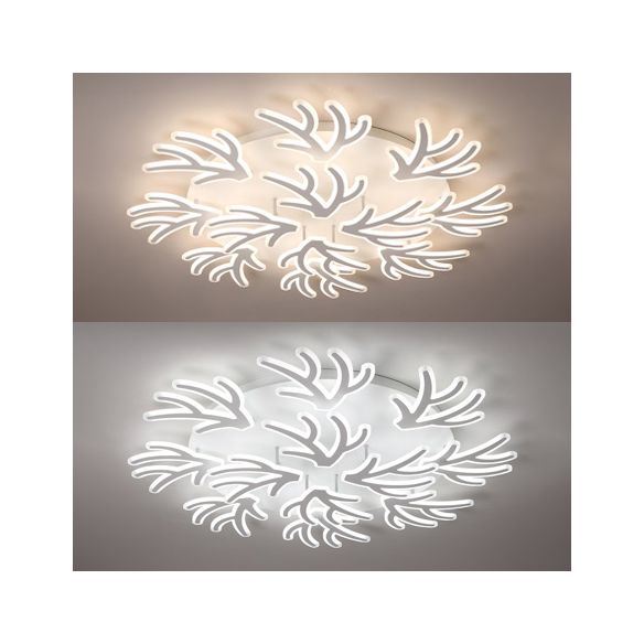 Coral Flush Ceiling Light Contemporary Acrylic 3/5/9 Lights Bedroom LED Flushmount Lighting in Warm/White/Natural Light