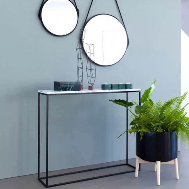 29.53" Tall Marble Console Table Modern Frame Base Accent Table for Hall